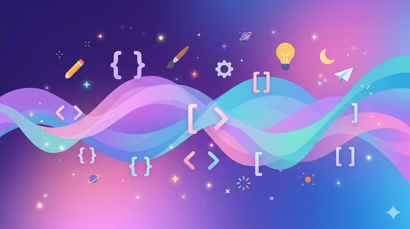 A row of harmonious color swatches applied to a UI mockup